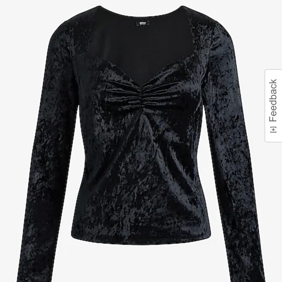 Express Body Contour Crushed Velvet Sweetheart Neckline Top NWT Size L - Picture 5 of 5